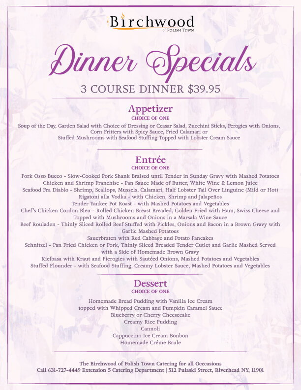 Birchwood DinnerSpecials